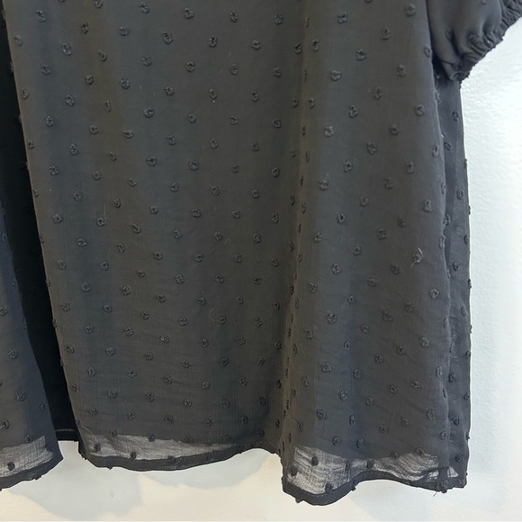 NWT Baltic Born Tawnie Swiss Dot Black Short Puff Sleeve Top Size Large - Picture 12 of 13